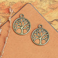 20mm Double-Sided Tree of Life Round Alloy Charm Pendant