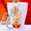 Jeweled Ingot Dragon Keychains with Cord Sets and Loose Heart Loops view 11