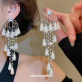 Pearl Chandelier Earrings in Gold and Silver Tones view 3