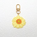 Gold Tone Colorful Daisy Clip Keychains in Six Colors view 7