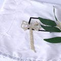 Crystal Bow Brooch With Two Long Chain Fringe Strands view 2
