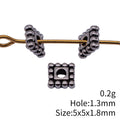 Antique Silver Dotted Border Square Metal Spacer Bead view 3