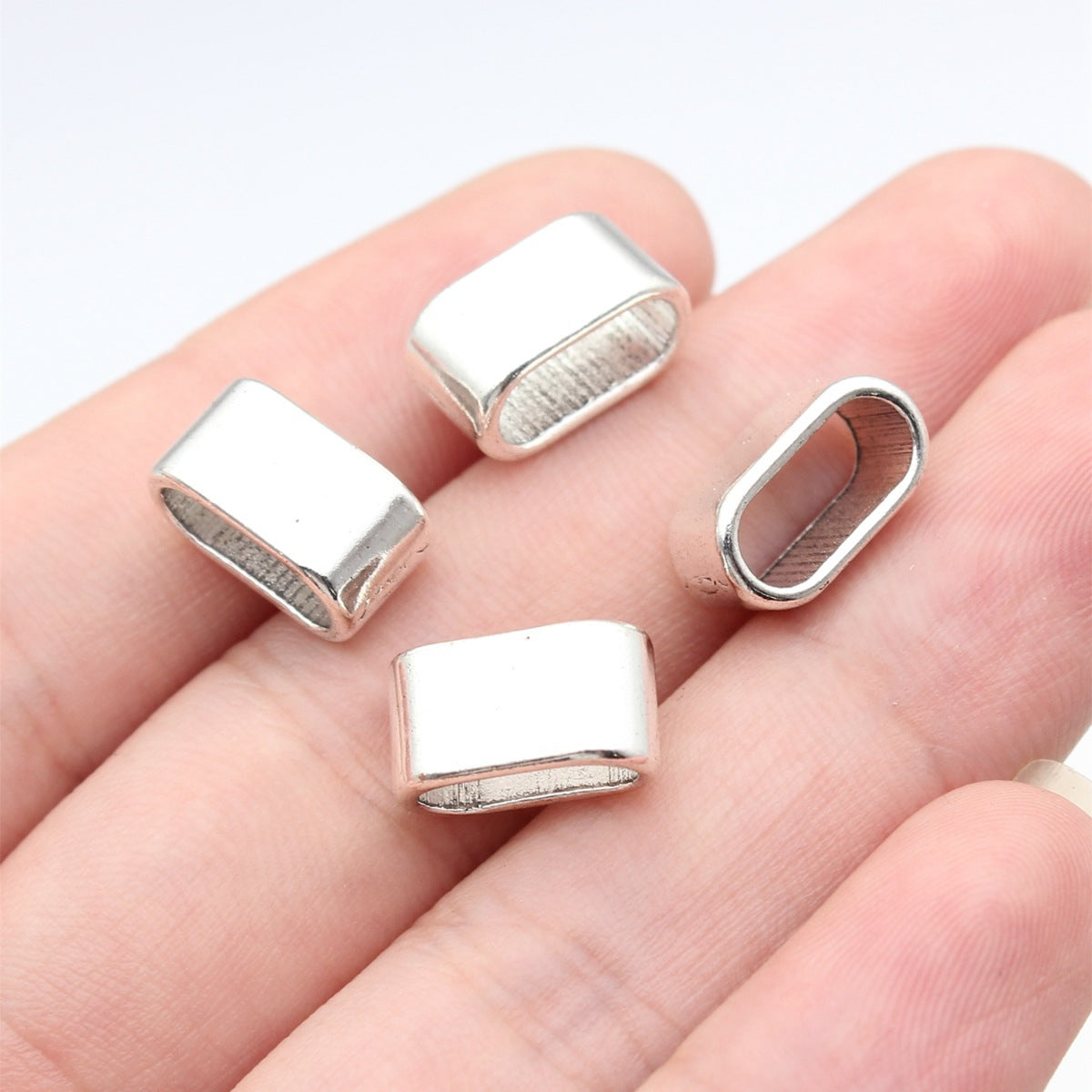 13x7x6.8mm 1.25g Antique Silver Zinc Alloy Oval Large Hole Button Round Beads for Bracelet Necklace DIY