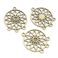 Round Floral Openwork Connector in Two Antique Finishes view 4