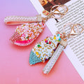 Crushed Shell Conch Keychains in Sky Blue Pink and Assorted Colors view 3