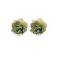 Four Color Layered Fabric Rose Flower Stud Earrings view 5
