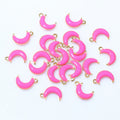 Colorful Enamel Crescent Moon Charms with Gold Tone Loops view 10