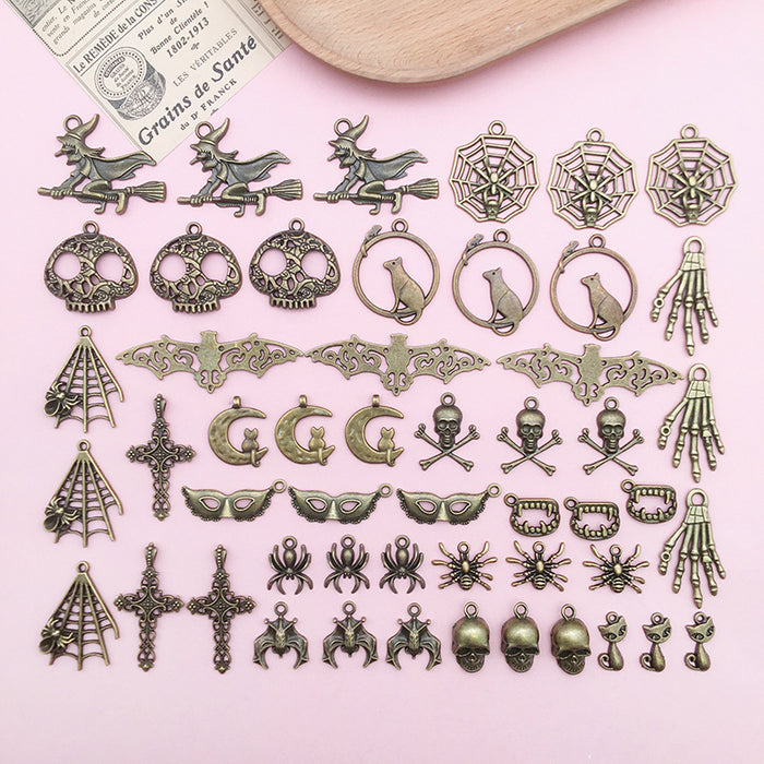 Metallic Halloween Theme and Skull Metal Charms with 18 Listed Options