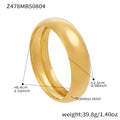 Polished Dome Smooth Bangle Bracelets Gold Steel Widths view 8