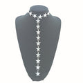 Crystal Star Y Drop Necklace in Gold and Silver Tones view 4