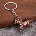 Galloping Horse Metal Pendant Keychain, Four Finishes view 4