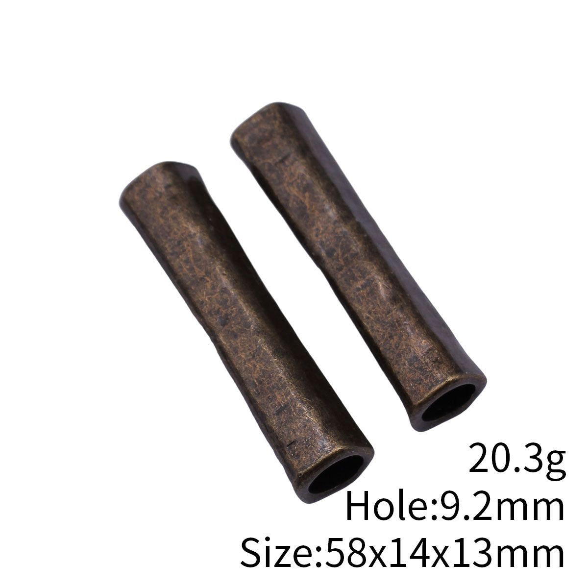 58x14x13mm 20.3g Antique Bronze Zinc Alloy Tube Spacer Dreadlock Beads for Hair Jewelry Making
