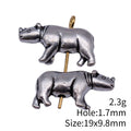 Antique Silver Rhinoceros Shaped Metal Bead for Jewelry Making view 3