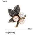 Antique Leaf Brooch With Pearl-Like Cluster in Two Finishes view 5