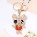 Rhinestone Big Eye Bear Keychain Gold Clasp Four Outfits view 8