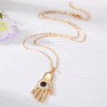 Gold and Silver Tone Eyeball Hamsa Pendant Necklaces view 4