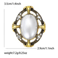 Oval Pearl Look Frame Brooch Decorative Lapel Pin For Jackets And Scarves view 5