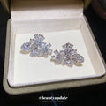 Crystal Flower and Bow Clip On Earrings in Two Designs view 4
