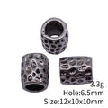 Hammered Cylinder Large Hole Beads in Two Finishes view 5