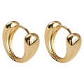 Gold Smooth Polished Chunky Huggie Hoop Earrings Pair view 5