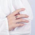 Silver Tone Multicolor Flower Ring Openwork Leaf Petals view 3