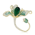 Crystal Magnolia Loop Brooch in Yellow Green or Pink view 1