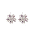 Silver Crystal Flower Stud Earrings In Three Colors view 5