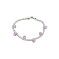 Silver Crystal Tennis Bracelet With Dangling Color Stones view 5