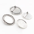 Oval Cabochon Brooch Trays With Pin Backs in Two Styles view 1