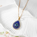 Rhinestone Blue Evil Eye Pendant Necklaces in Seven Shapes and Finishes view 4