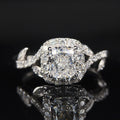 Silver Tone Oval Cluster Clear Stone Split Band Ring view 1