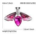Crystal Bee Brooch in Metal with Translucent Wings and a Large Faceted Abdomen Stone view 9