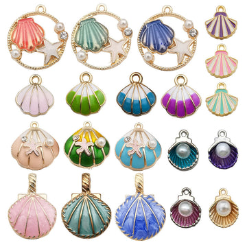 Colorful Seashell Metal Charms with 21 Listed Options