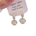 Crystal Halo Pearl Drop Earrings Decorative Jewelry Design view 5