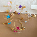 Gold Spiral Flower Arm Cuff Open Bangles Five Colors view 4