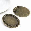 Ornate Oval Cabochon Brooch and Pendant Bezel Settings view 4