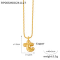 Gold Balloon Letter Pendant Necklaces Copper Initial Charms A-Z view 8