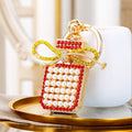 Pearl Bow Perfume Bottle Keychains with Braided Loops and Loop Only Options view 4