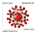 Crystal Starburst Heart Brooch Large Center Six Colors view 11