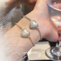 Pearl Rhinestone Slider Bracelets Heart Round Cushion Styles view 4