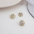 Gold and Silver Clear Look Round Magnetic Stud Earrings view 3