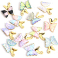 Pastel Double Wing Butterfly Metal Charms, 24 Colorways view 5