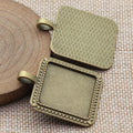 Square Cabochon Settings in Two Antique Metal Finishes view 4