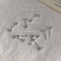 Silver Tone Clear Round Stone Screw Back Stud Earrings In Two Sizes view 2