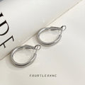 Silver Tone Small Oval Hoop Earrings With Lever Back Closure view 4