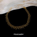 Open Lattice Mesh Chain Necklace in Gold and Silver Tone view 4