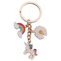 Colorful Rainbow Unicorn Daisy and Cloud Metal Keychain view 5