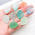 Large Glass Leaf Charms in Twelve Flecked and Gradient Finishes view 3