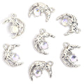 Crystal-Accented Gold Silver Moon Alloy Charms in 6 Styles view 7