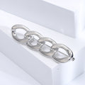 Four Open Oval Link Metal Brooch in Silver and Gold view 6